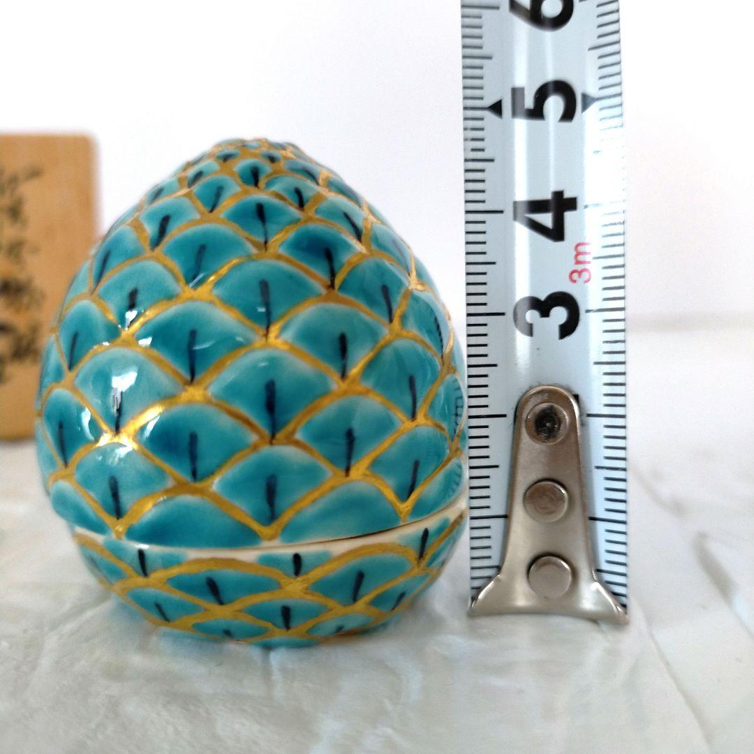 平安・手塚桐鳳作　仁清写松毬 香合 共箱 茶道具 茶道