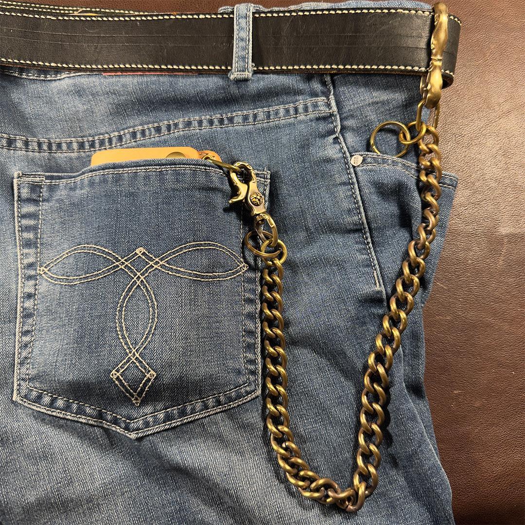 ヴィンテージ感漂う喜平ウォレットチェーン｜エイジング加工済み｜WC-KBE-55