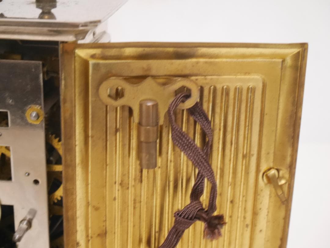 アンティーク★精工舎　オルゴール付　ゼンマイ式　置時計　木ケース付◆中古