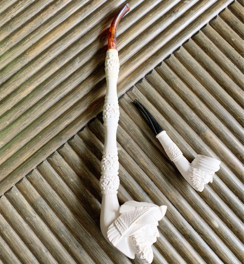 メシャムパイプ　全長約30cmのメシャムパイプと2つセット　海泡石製