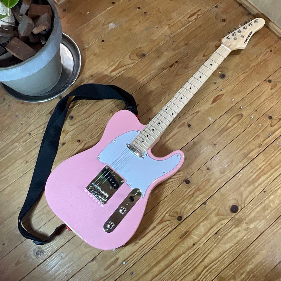 極美品！Play Tech プレイテック エレキギター テレキャスター ピンク