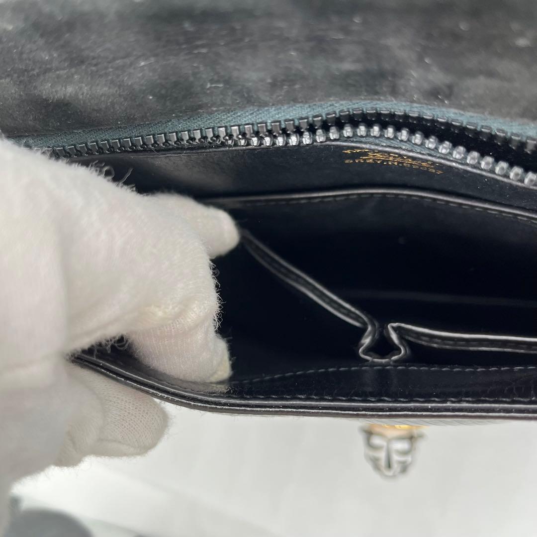 GUCCI ワンショルダーバッグ 肩掛け ゴールド金具 タイガー エナメル 黒