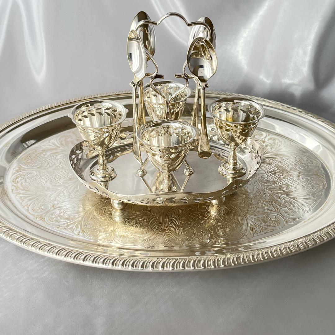 【John Harrison & Co】 透かしのエッグセット　エッグカップ