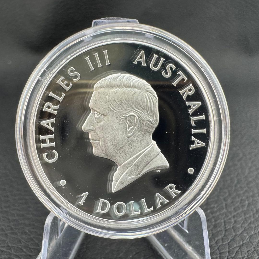 銀貨 ダブルカンガルー ハイリーフ 凹型 極厚銀貨 カラー プルーフ 純銀