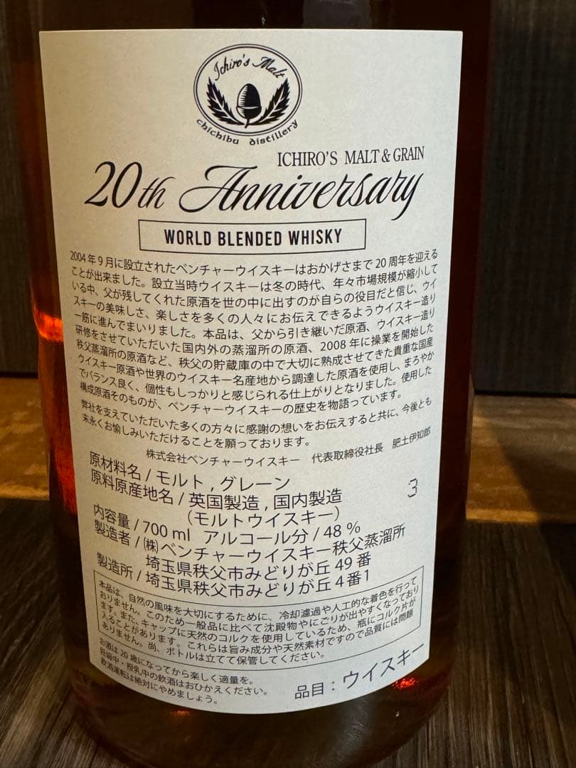 イチローズモルト & グレーン 20th アニバーサリーエディション 新品