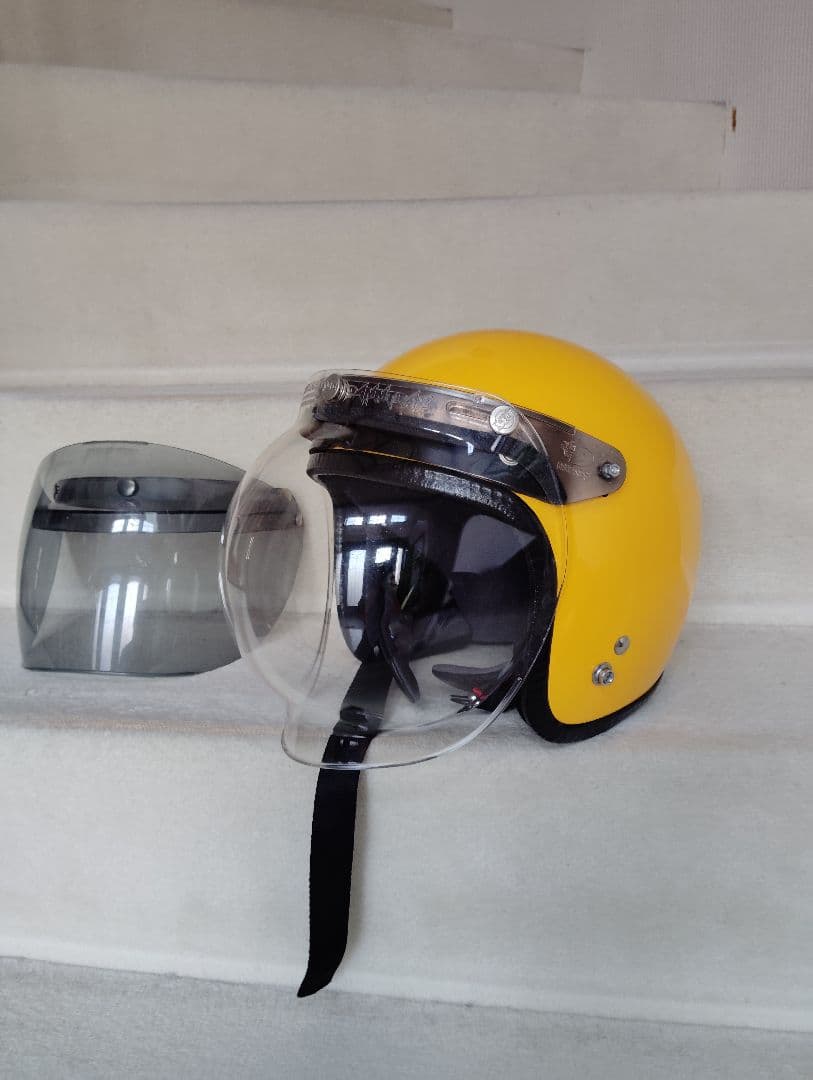 スモール ジェットヘルメットイエロー【フリーサイズ】57-60cm レトロ