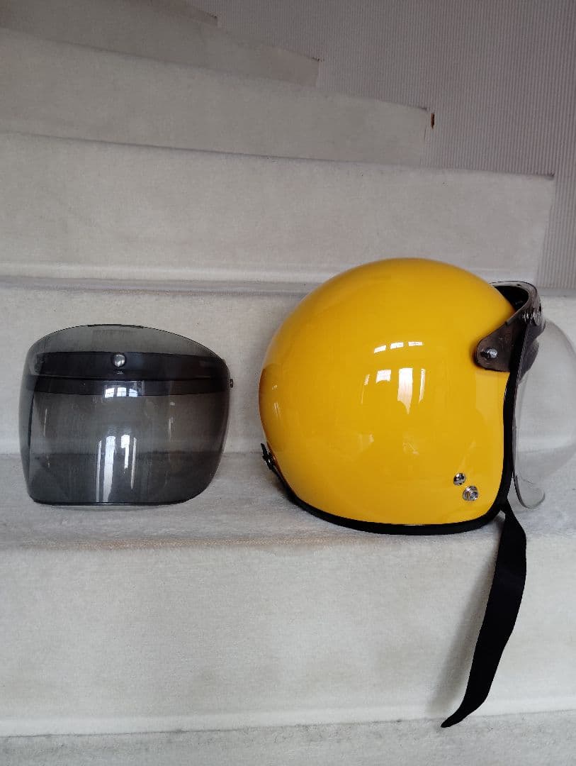 スモール ジェットヘルメットイエロー【フリーサイズ】57-60cm レトロ