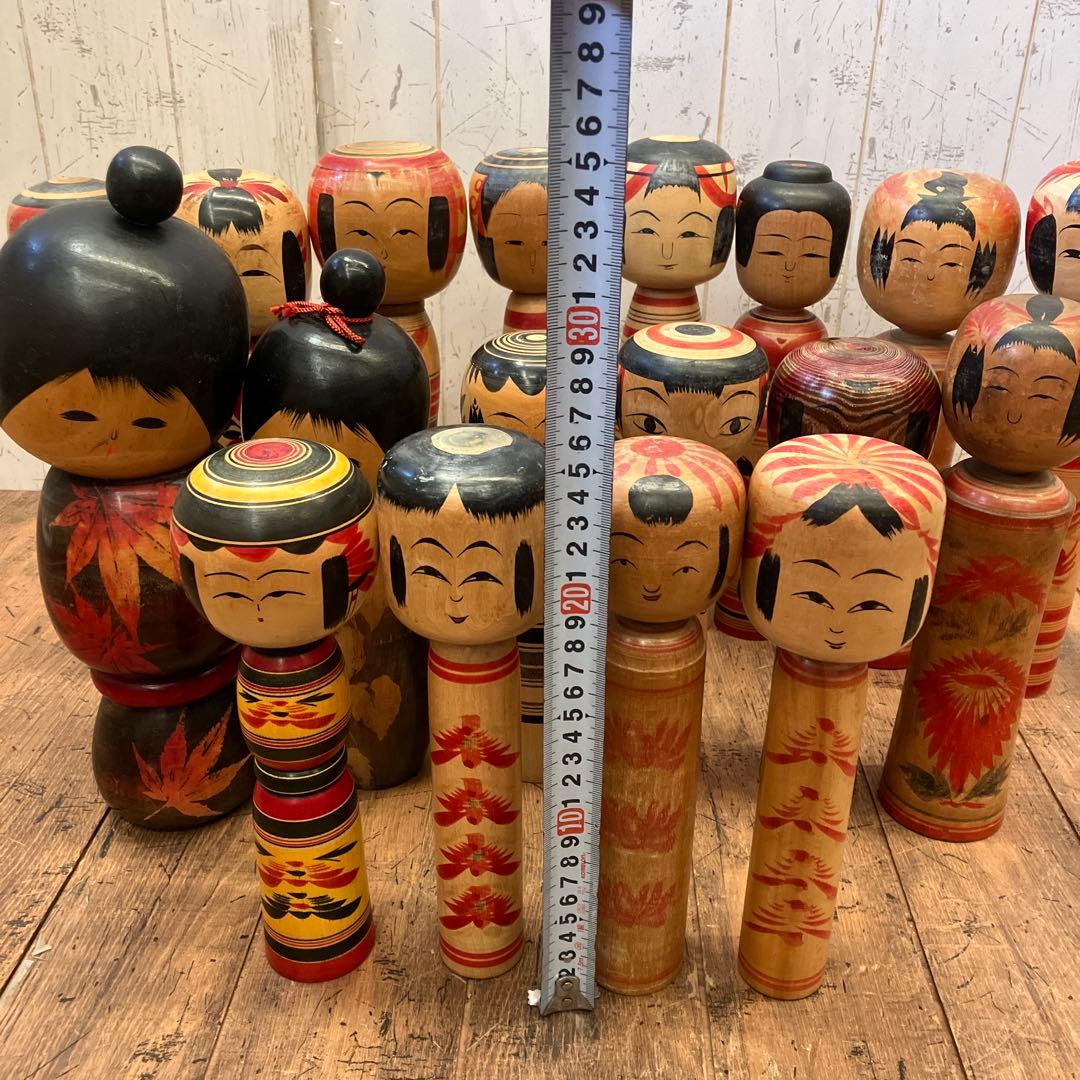 昭和レトロ 伝統工芸 郷土玩具 木製 創作 こけし 小芥子 18体 まとめ売り