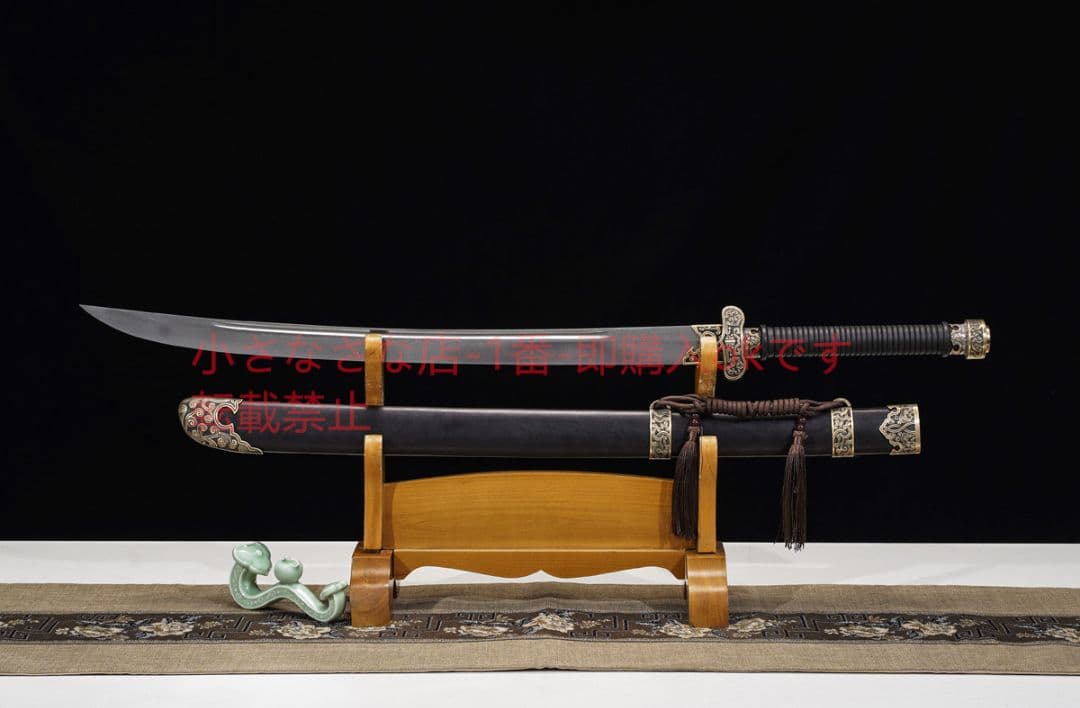 黒金古刀清腰刀百錬模様鋼  古兵器 武具 刀装具 日本刀 模造刀 居合刀