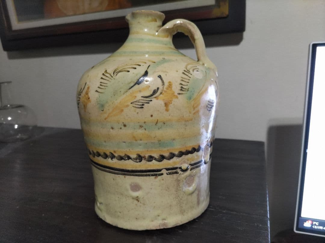 骨董　欧州古陶磁　手付　水注　スペイン　18～19世紀？