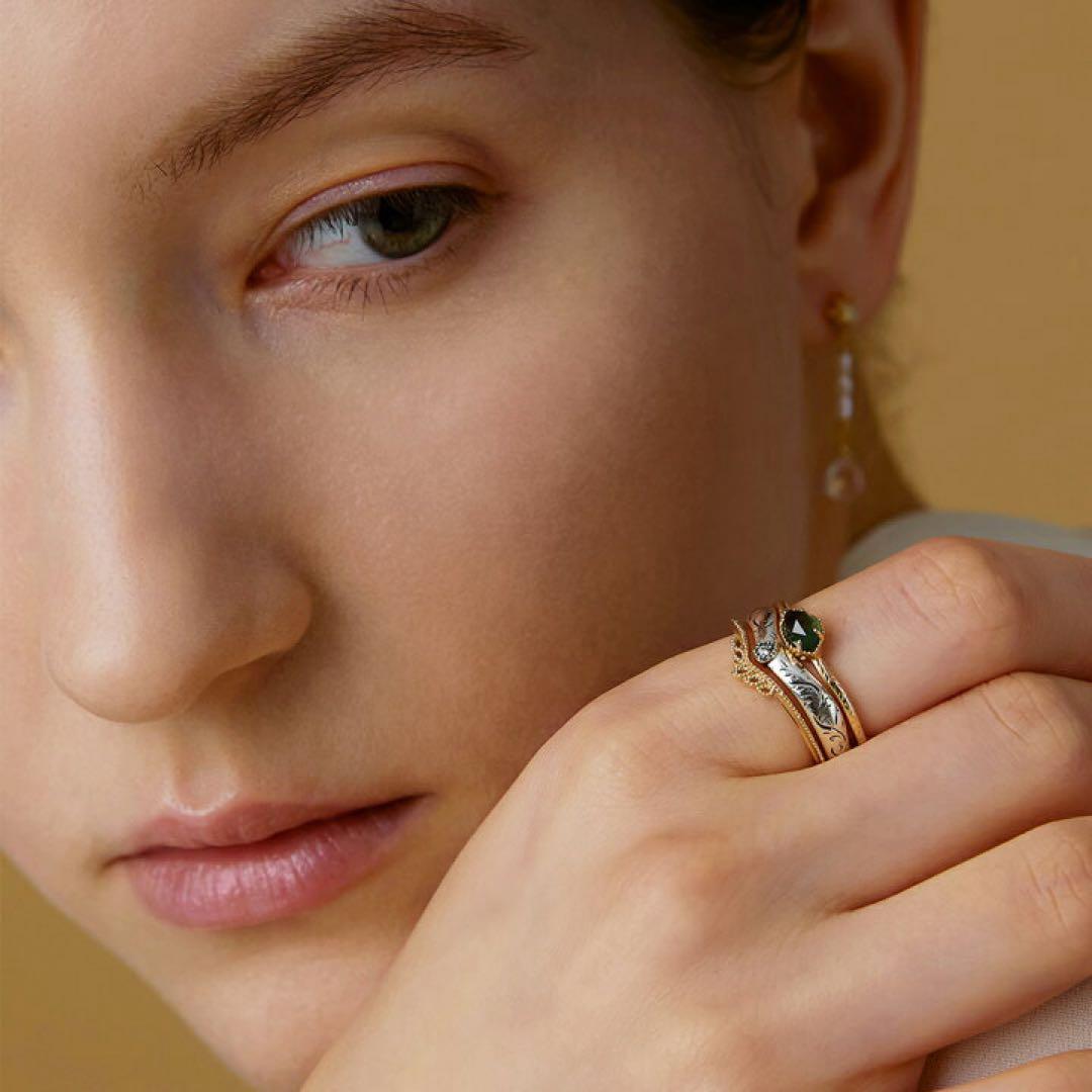 agete アガット　シルバー　ダイヤ　リング　11号　ヴィンテージ感