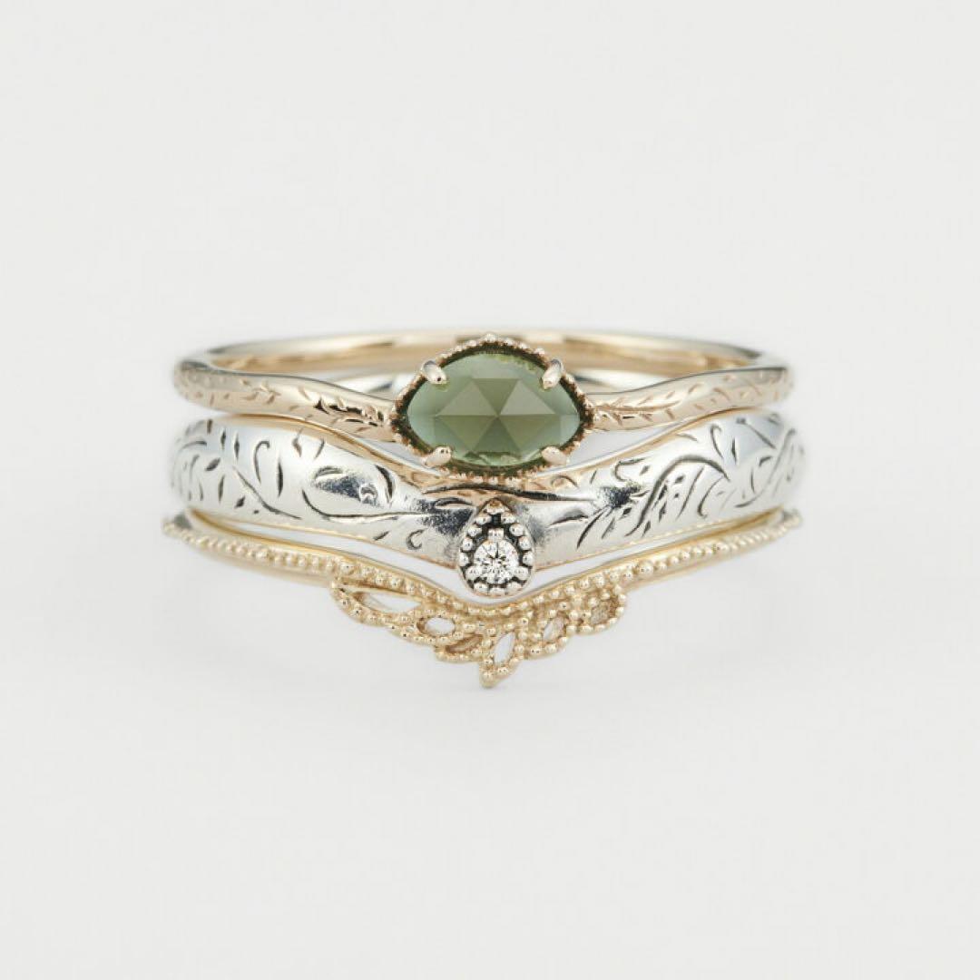 agete アガット　シルバー　ダイヤ　リング　11号　ヴィンテージ感