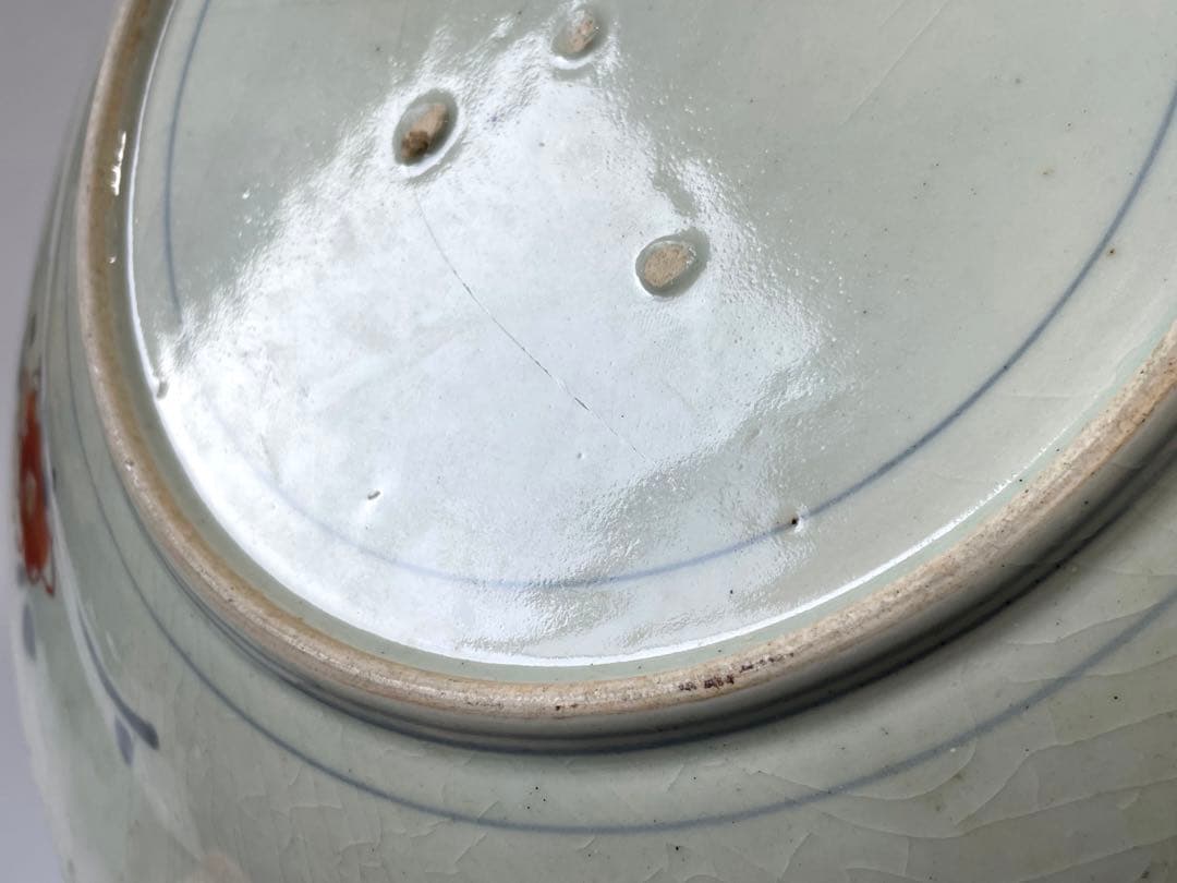 アンティーク　骨董　古伊万里　輸出伊万里　色絵　花瓶文　大皿　尺皿　飾り皿　金襴