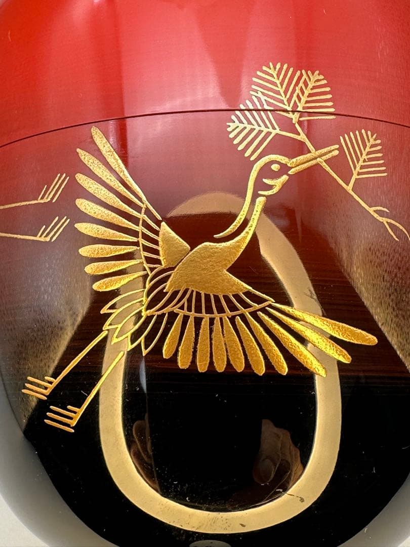 茶道具　棗　西村松雲　松喰鶴