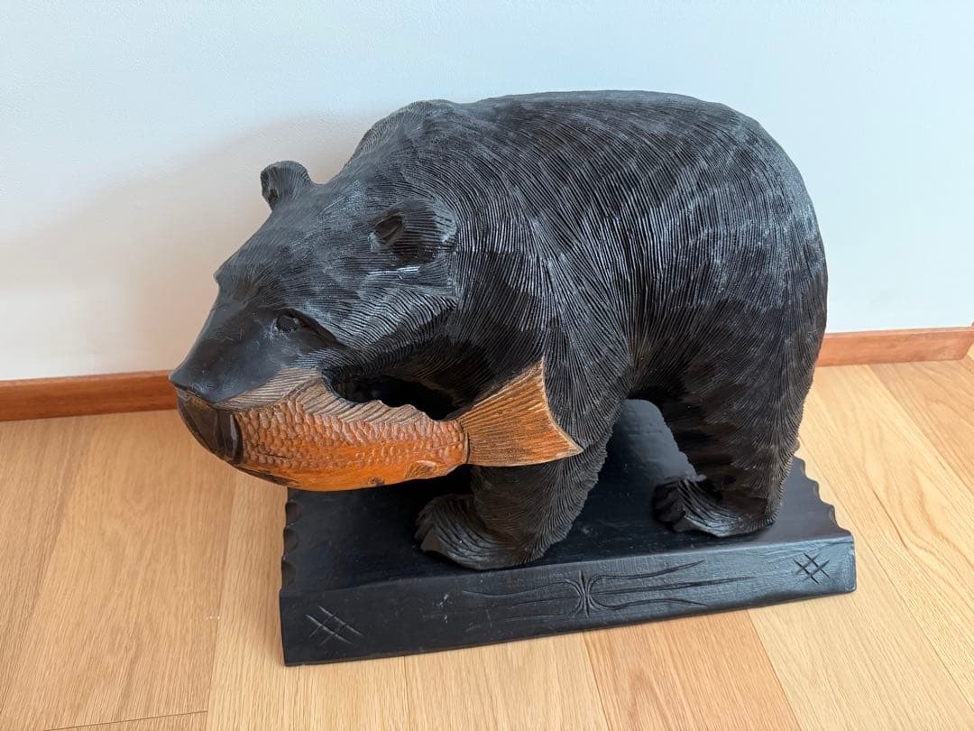 【大型】木彫りの熊 置物 約50cm 北海道 民芸品 木彫 インテリア オブジェ