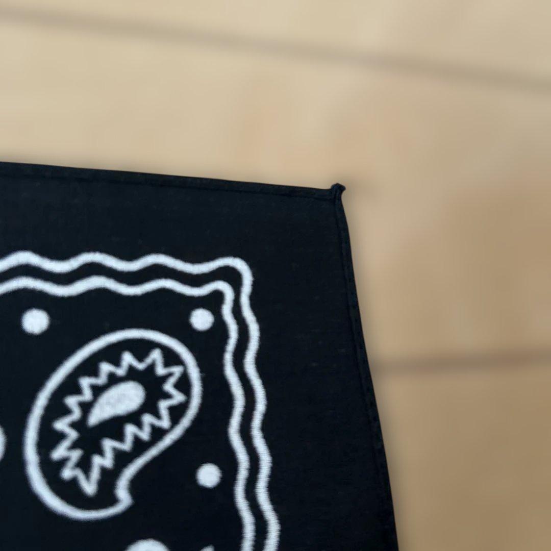 60's バンダナ クッキー柄　ブラック！デッドストック！