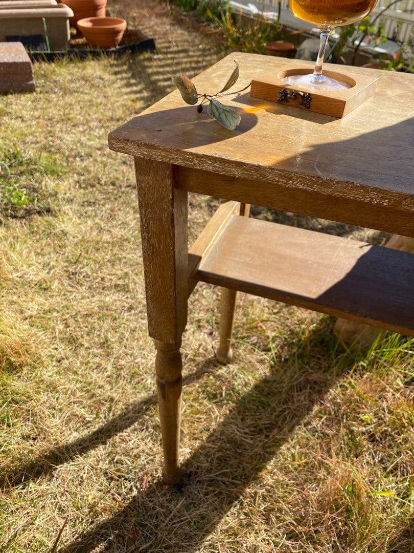 フレンチアンティークテーブル　ナチュラル　古道具　シャビー　70'sヴィンテージ