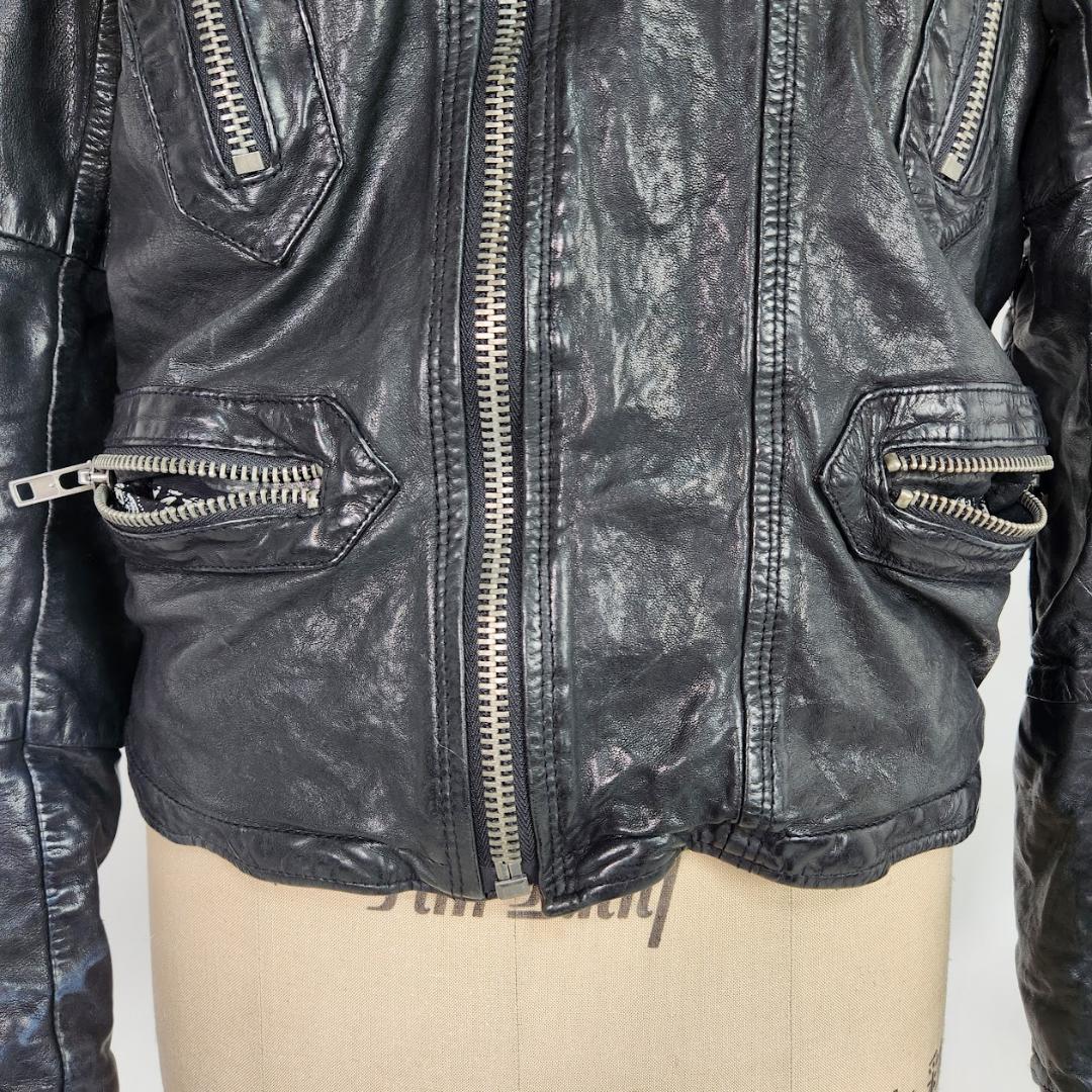 DIESEL ディーゼル シングルライダース ブラック Sサイズ シープレザー