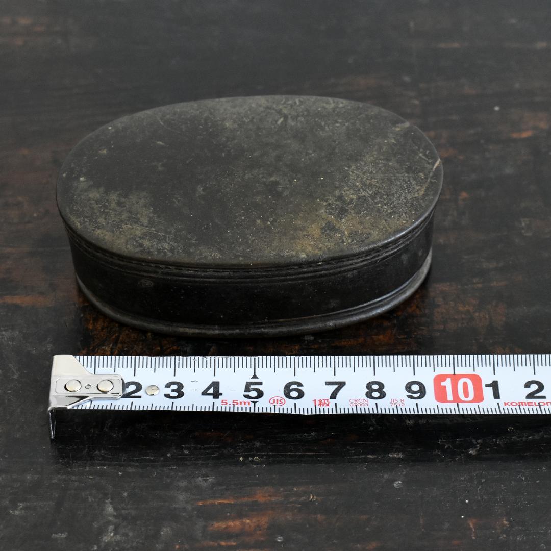 タイ北部ラーンナー美術 19世紀 青銅製 蓋付蒟醤容器 ケース/古銅/民藝/民芸