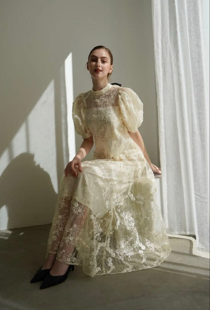 スーツ・フォーマル・ドレス Acka. lace flare dress size1