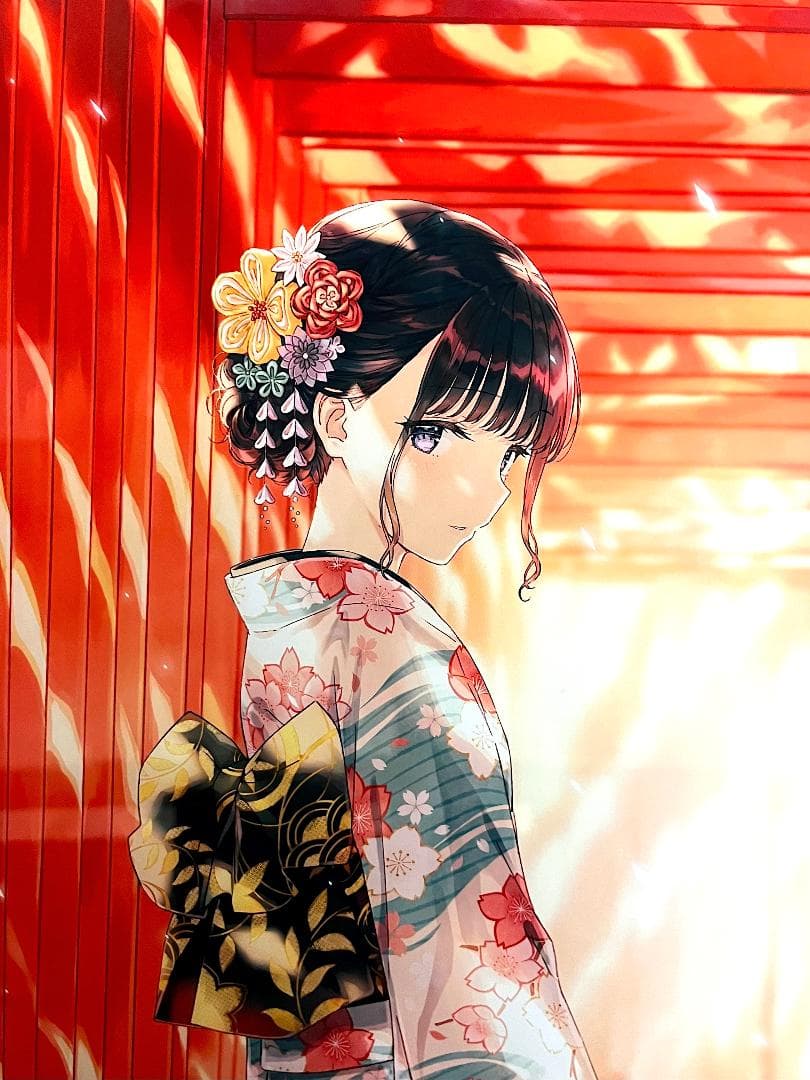 超美品【 Hiten 】『緋色の心』複製原画 新品額装