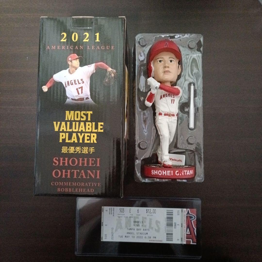 【球場限定】レア 2021 大谷翔平 MVP記念 ボブルヘッド人形 チケット付き