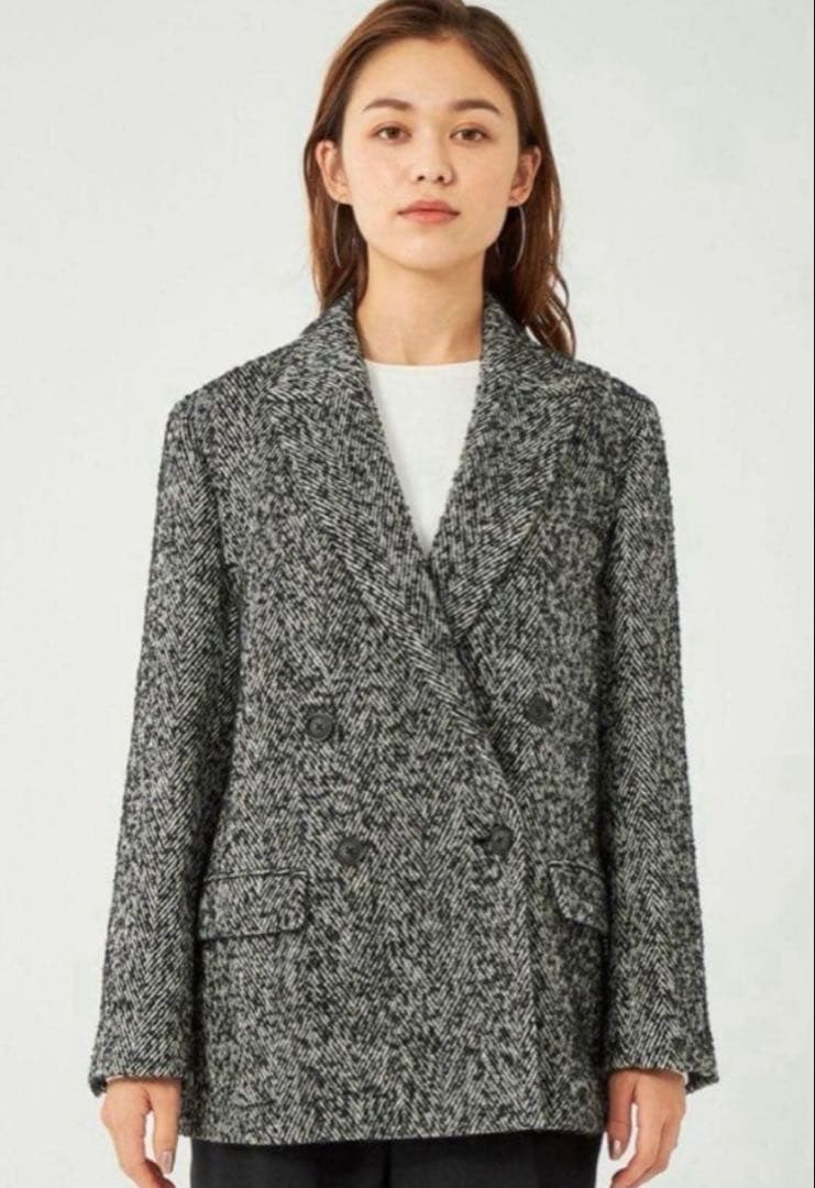 【新品タグ付き】ユナイテッドアローズ　ヘリンボン ジャコット ブラック