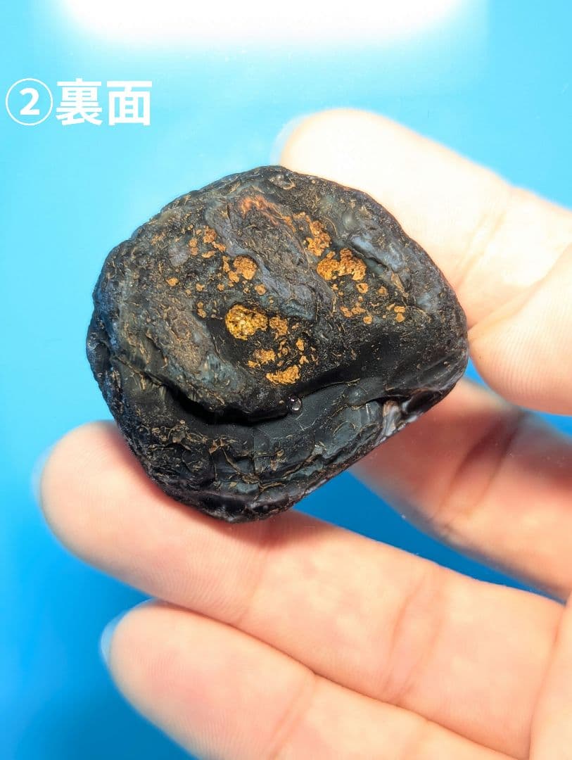 【原石】十勝石玲瓏　北海道産レインボーオブシディアン　十勝石　玲瓏石