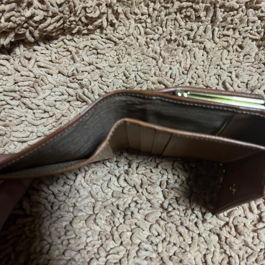 専用オールドセリーヌ　がま口三つ折り財布　ブラウン　マカダム　PVC コンパクト