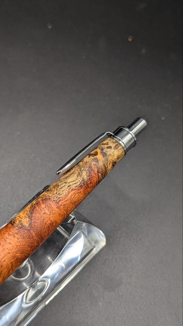 239ペン工房翌檜　花梨　源平　紅白　瘤杢　木軸シャーペン　木軸ボールペン