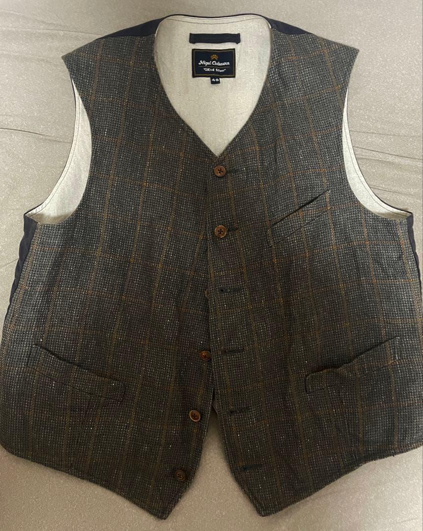 ナイジェル・ケーボン　コブラーベスト ヘンプチェック COBBLER VEST