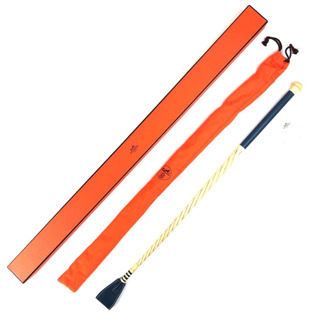 【美品・箱・保管袋付】エルメス／クラヴァッシュ 70 鞭 ウッド＆ヴォーエプソン