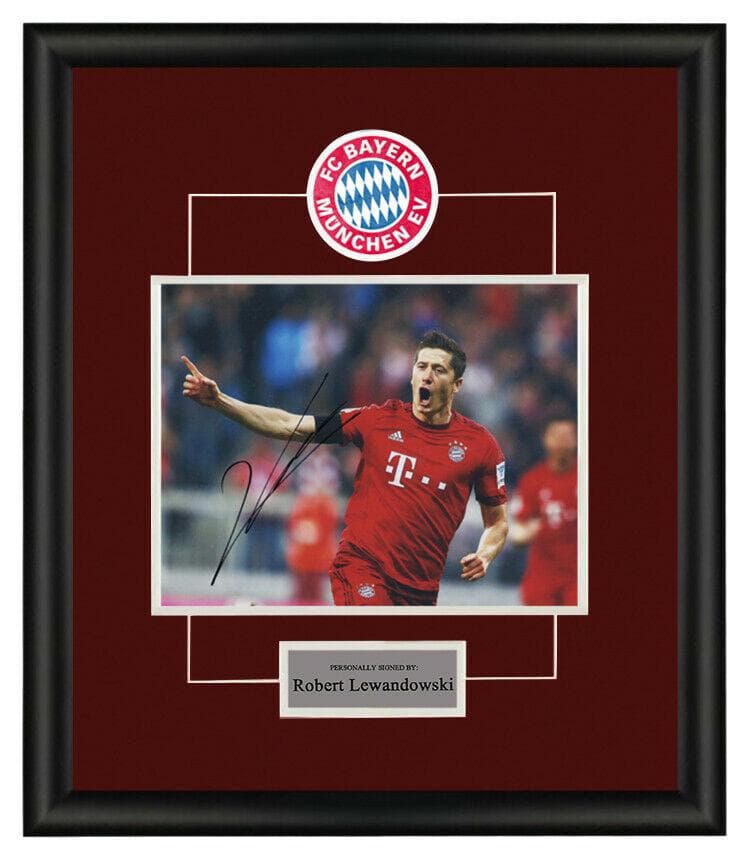 直筆サイン入り写真 ロベルト・レヴァンドフスキ FCバイエルン SA鑑定済
