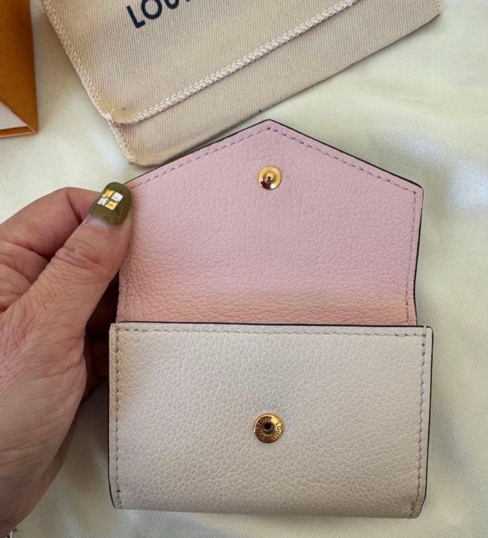 ロックミニ/LOUIS VUITTON 三つ折り財布アイボリーミニ財布