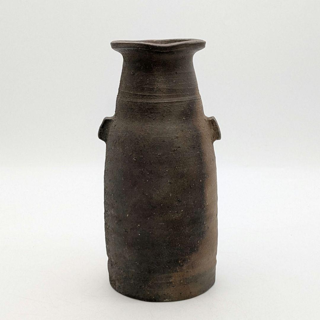 岡山県重要無形文化財 藤原建 備前焼 花入 合箱合布 花瓶 花器 フラワーベース