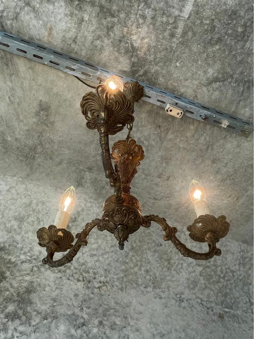 27. フランス アンティーク シャンデリア 3灯 キャンドル ライト 吊り下げ
