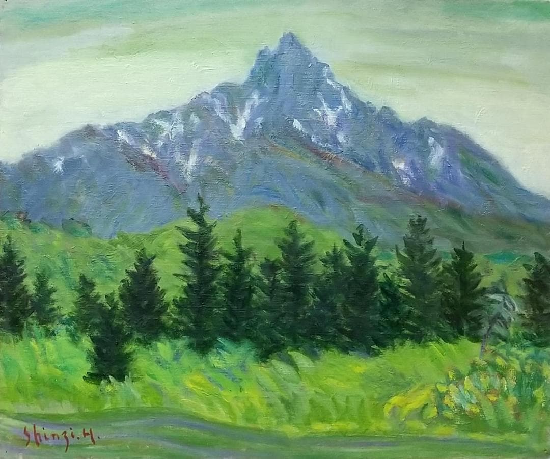 油絵 絵画 「利尻富士」F8