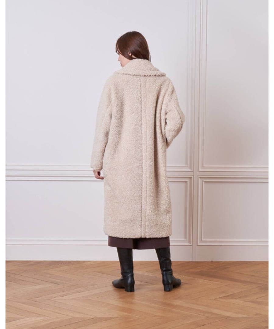 ANAYI カーリーウールロングコクーンコート ベージュ Mサイズ