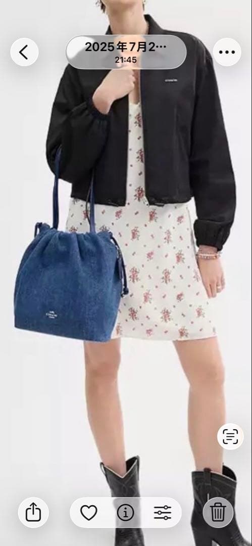 COACH デニムトートバッグ/巾着バッグ デニム ドローストリング 未使用品！