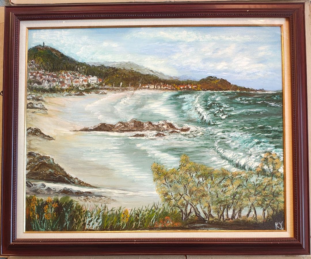 F30 額縁+油彩画セット アクリル板 【匿名配送/ 梱包・発送たのめる便】