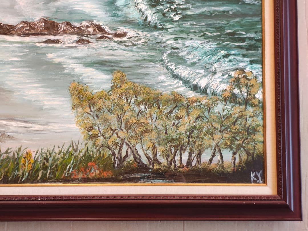 F30 額縁+油彩画セット アクリル板 【匿名配送/ 梱包・発送たのめる便】