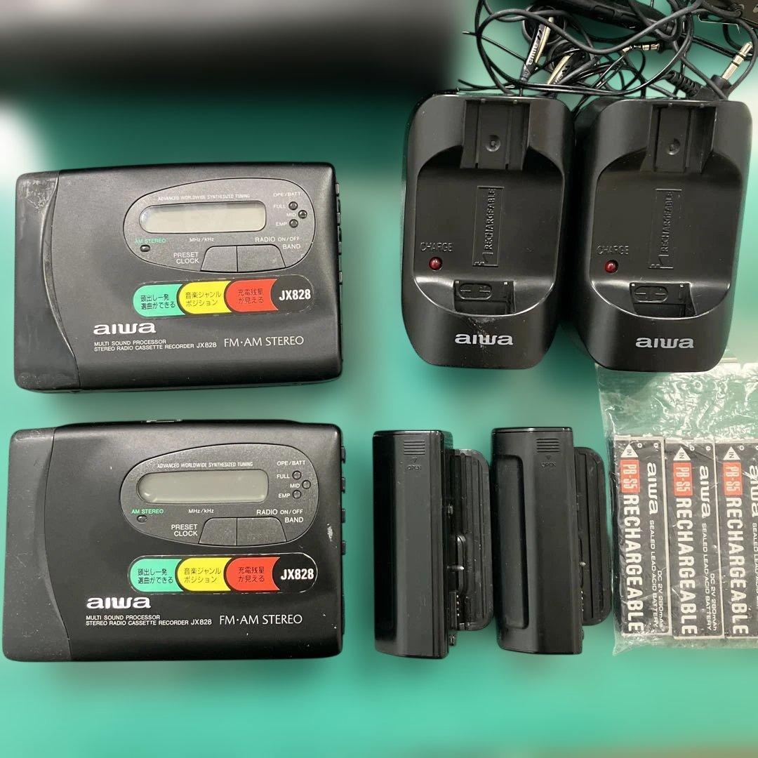 現状品 AIWA JX828 ポータブル カセットプレーヤー　2台