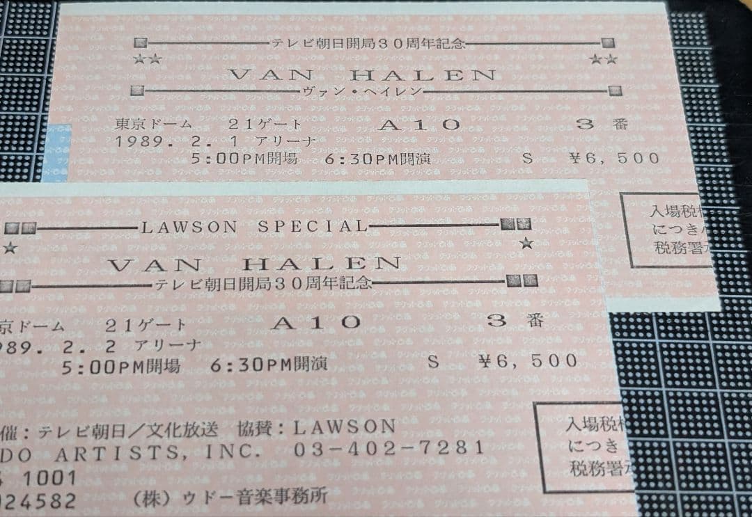 1989年来日公演 ヴァン・ヘイレン エドワード・ヴァン・ヘイレン　ギターピック