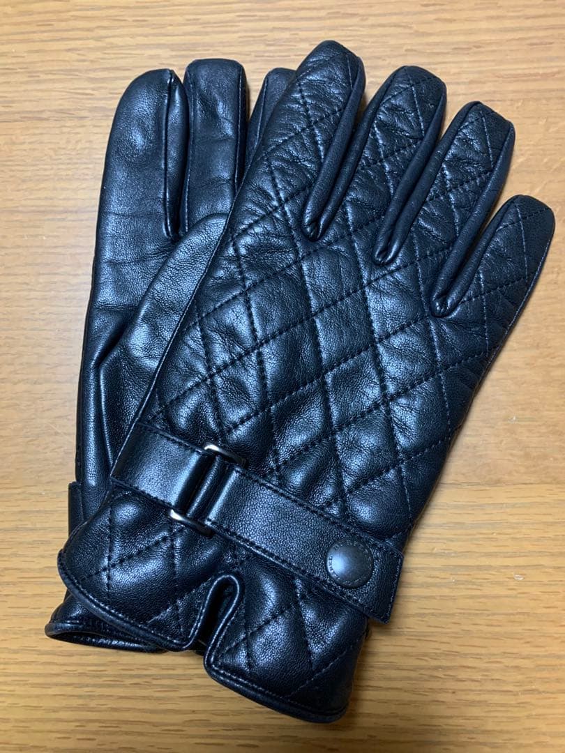 バーバリー BURBERRY ブラックレーベル レザー 手袋 羊革　黒