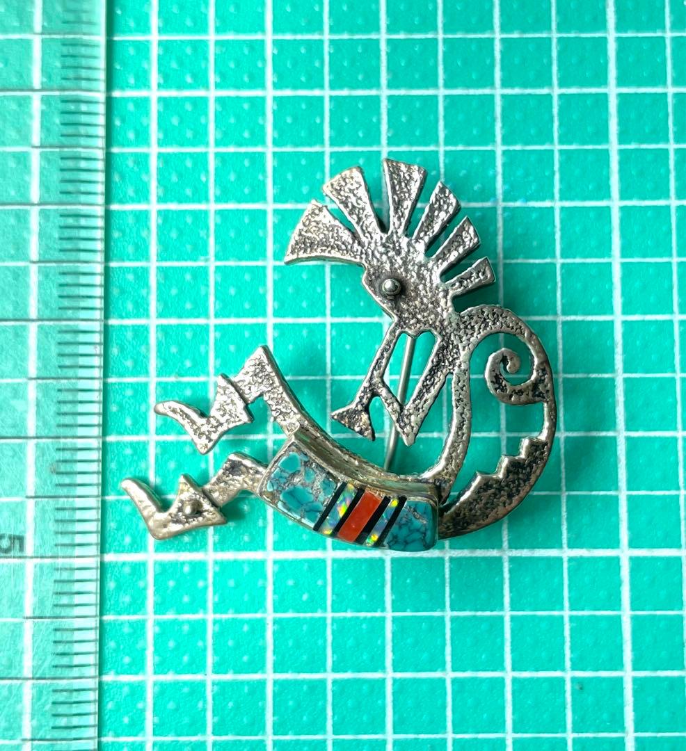 ココペリ　ブローチ　ホピ　インディアンジュエリー