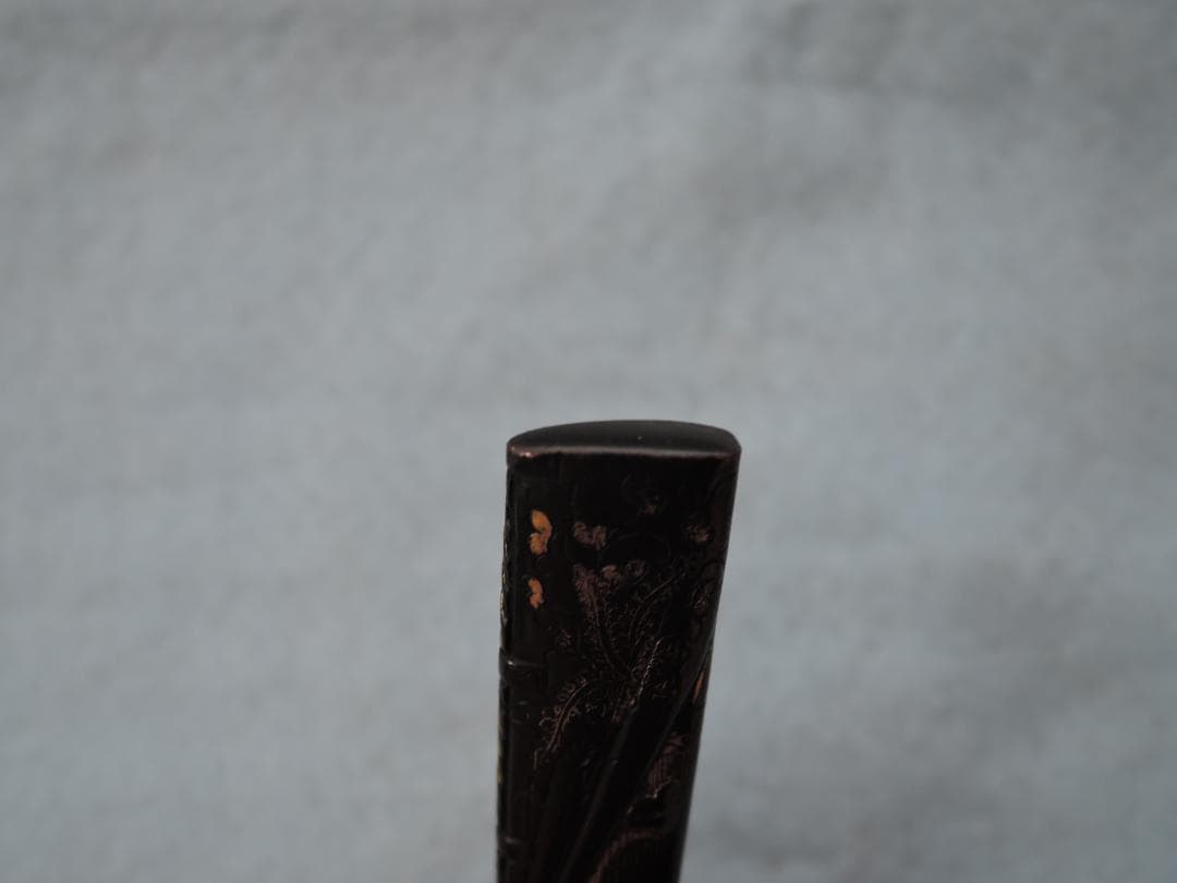 獅子小柄小刀★赤銅魚々子★時代武具