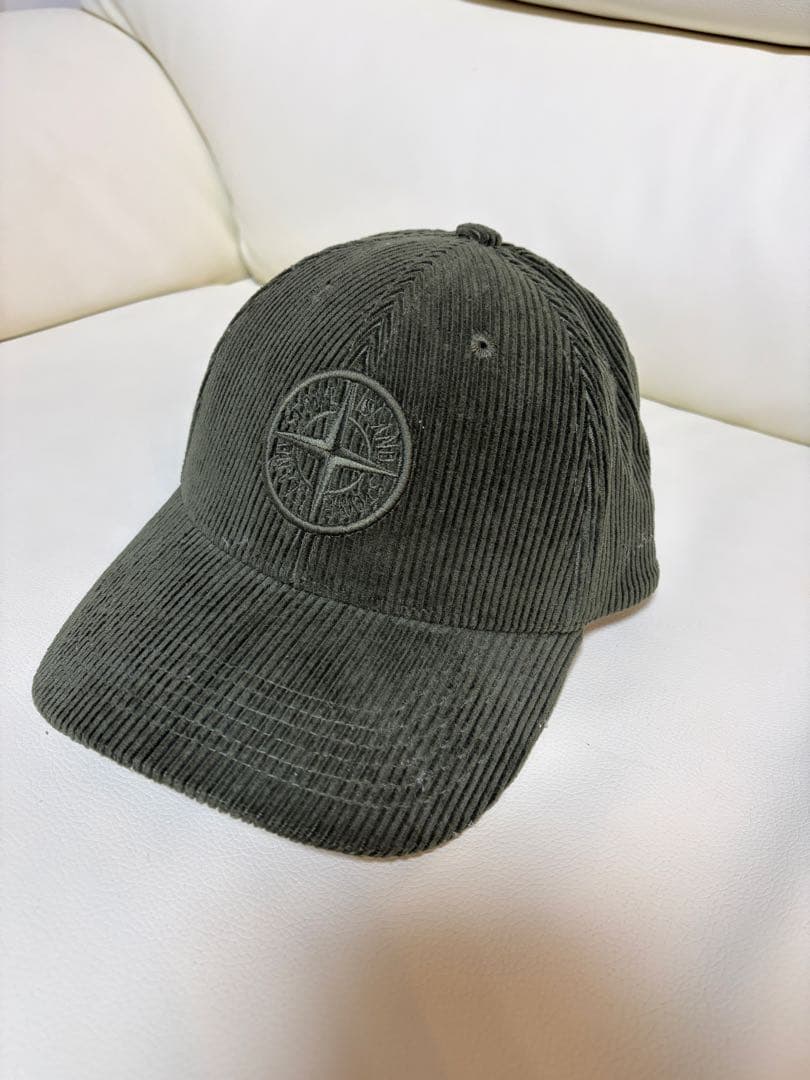 STONE  コーデュロイキャップ オリーブグリーン