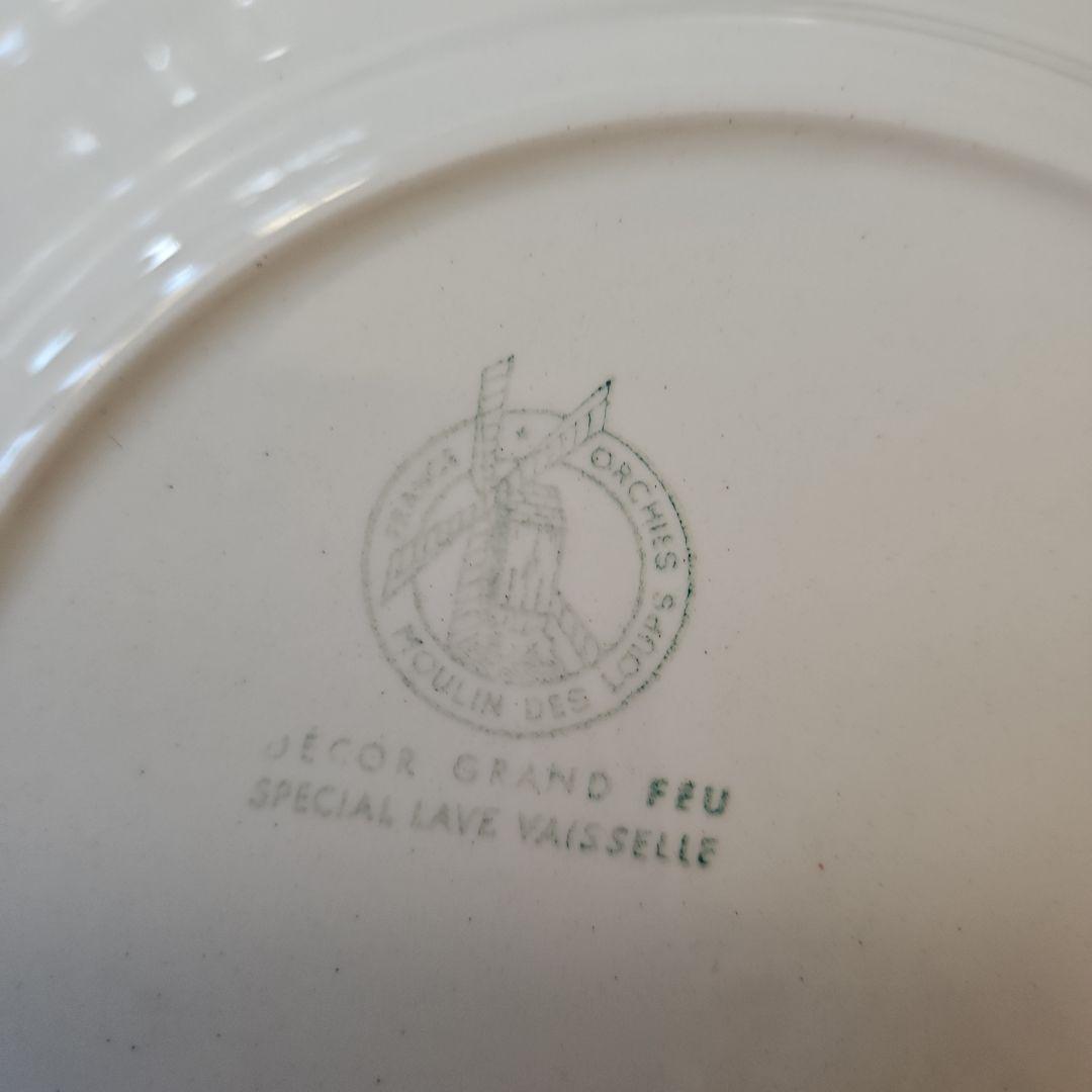 ローズ柄プレート 4枚セット ムーラン・デ・ルー製　フランス蚤の市　美品