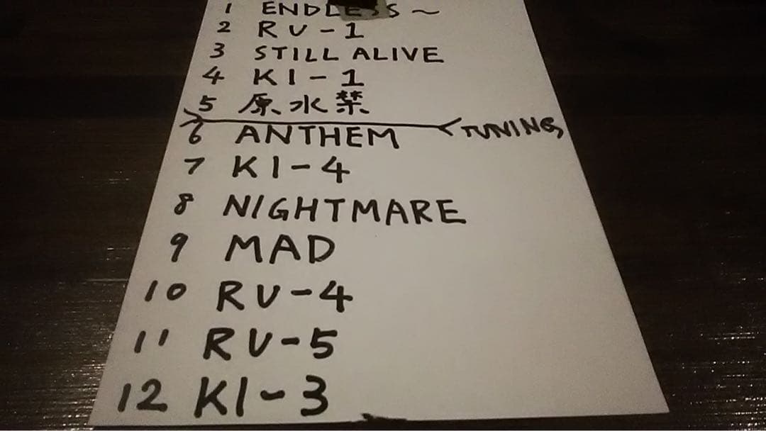 激稀少/当時モノ/GISM 1994.5.22 セットリスト表/B5