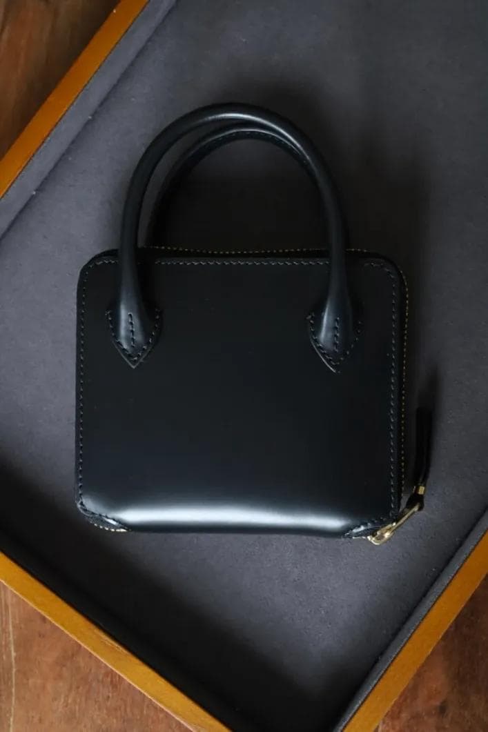 コムデギャルソン ハンドルウォレット 2つ折り財布 レザー 牛革 黒